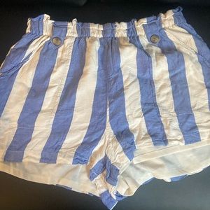 Blue and white shorts, size adult medium